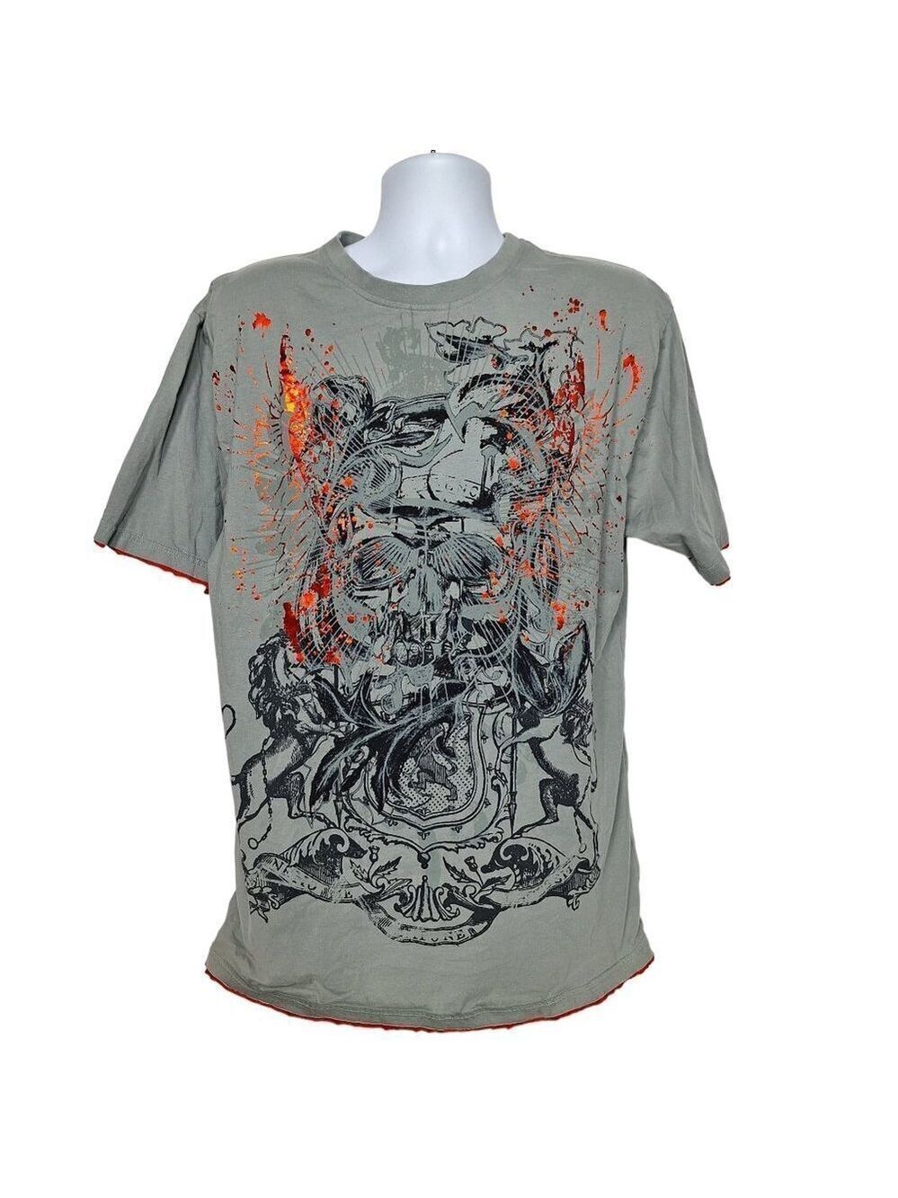 Counter Intelligence Men's Gray Skull Graphic T Shirt XL